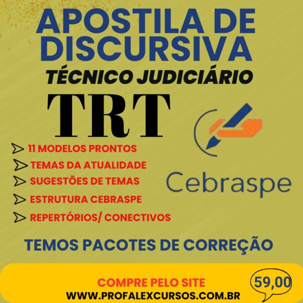 APOSTILA DE REDAÇÃO DISCURSIVA CEBRASPE- TÉCNICO JUDICIÁRIO