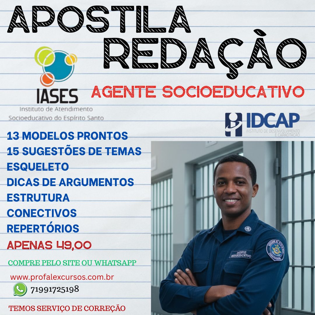 IASES- AGENTE SOCIOEDUCATIVO- APOSTILA DE REDAÇÃO