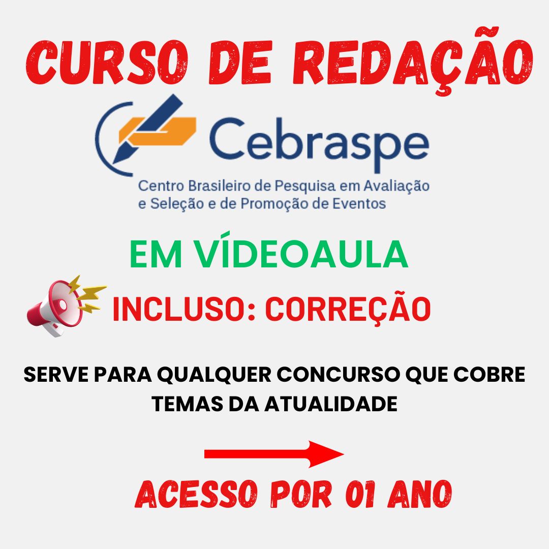 CURSO DE REDAÇÃO (CEBRASPE) EM VÍDEOAULA