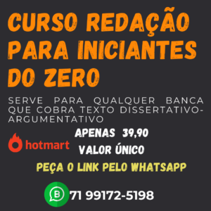 CURSO REDAÇÃO DO ZERO PARA INICIANTES (VÍDEOAULA)