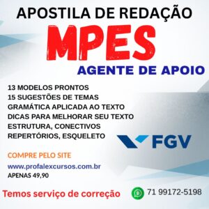 MPES- AGENTE DE APOIO- APOSTILA DE REDAÇÃO