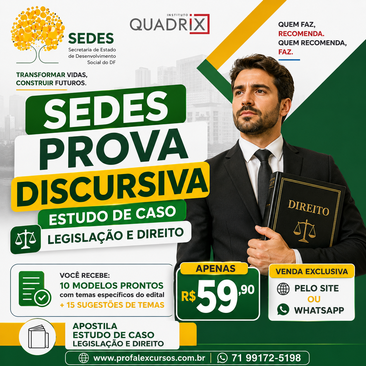 SEDES DF- LEGISLAÇÃO E DIREITO- ESTUDO DE CASO QUADRIX