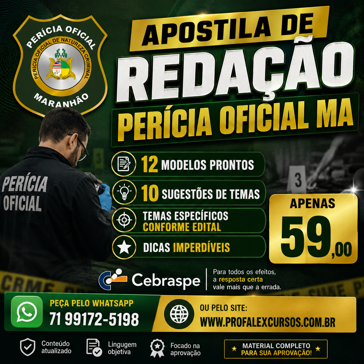 PERÍCIA OFICIAL MA- CEBRASPE- REDAÇÃO